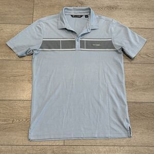 Travis Mathew Polo Shirt Mens Medium Blue Golf Preppy Casual Outdoors